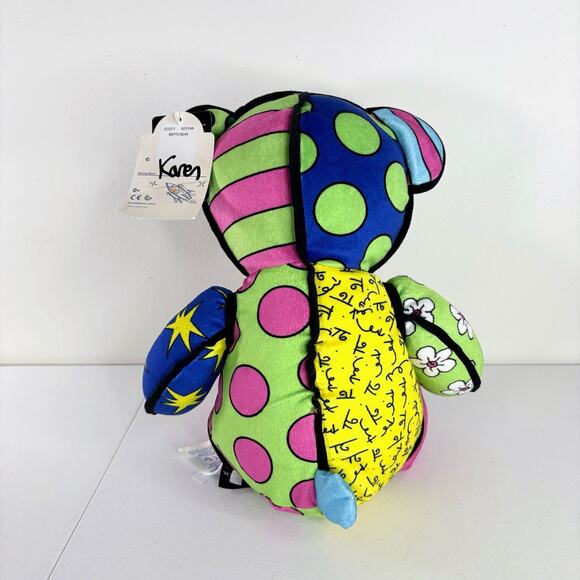 Build-A-Bear Romero Britto Teddy Bear Plush Colorful Pop Art Limited Edition - Picture 10 of 10